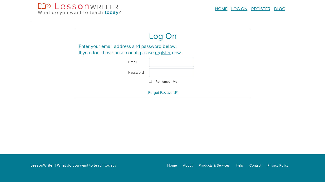 LessonWriter Landing page