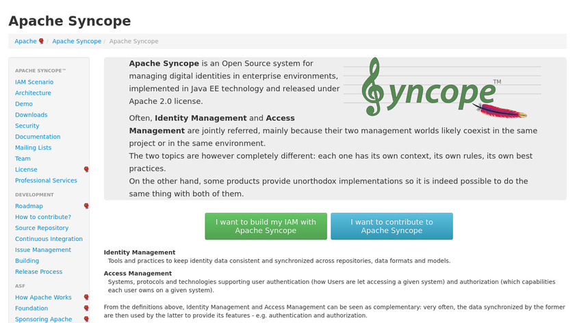 Apache Syncope Landing Page