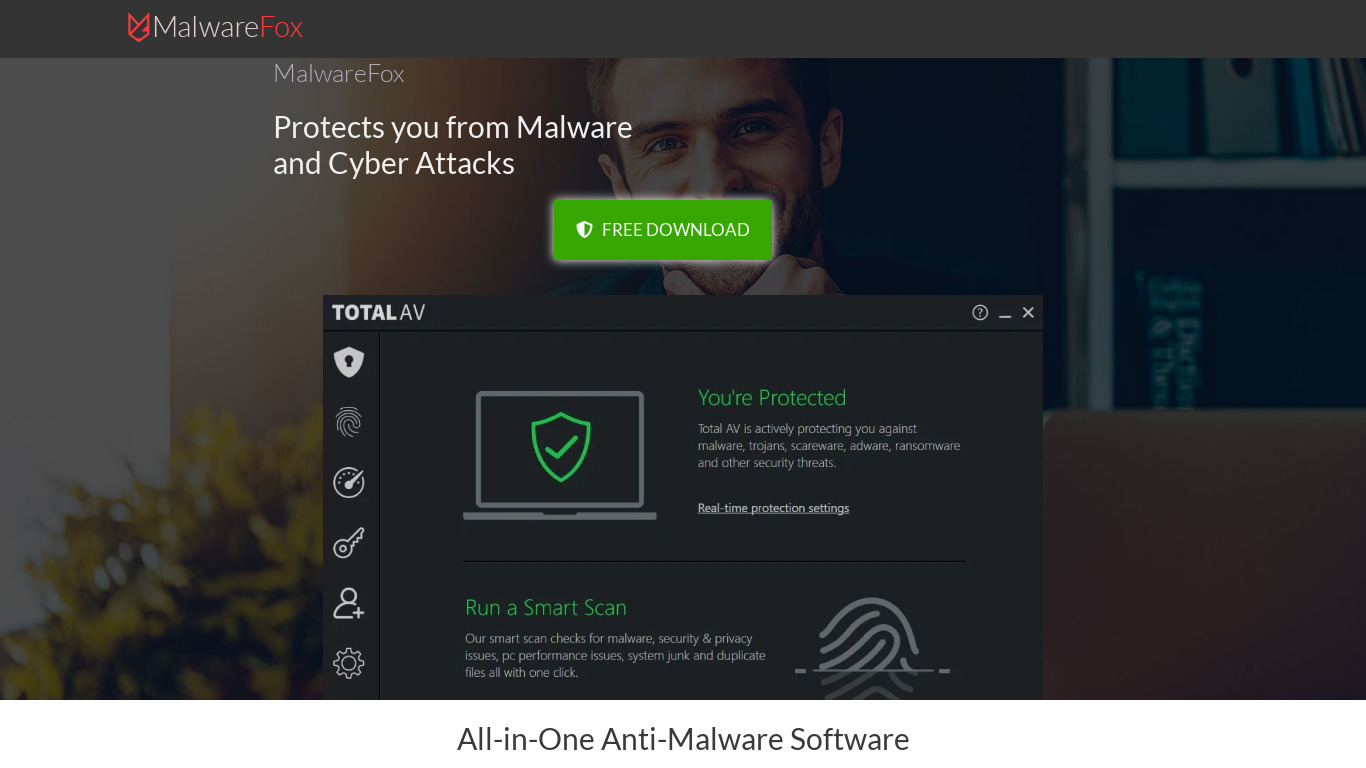 MalwareFox Anti-Malware Landing page
