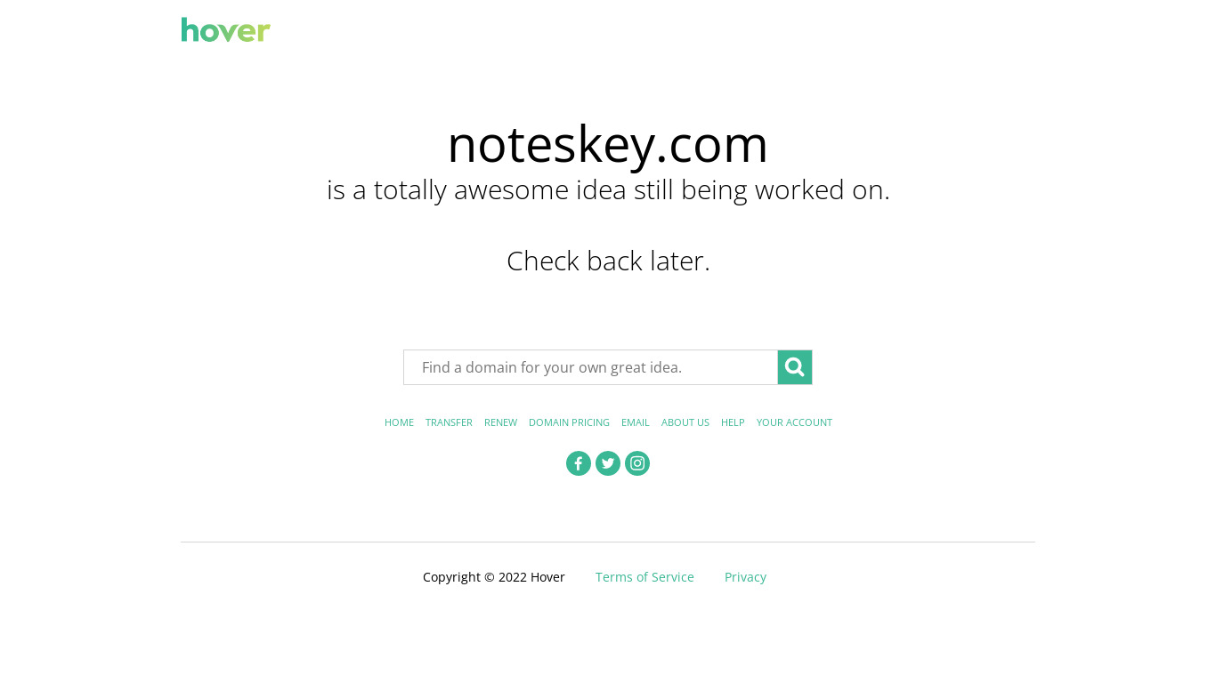 NotesKey Landing page