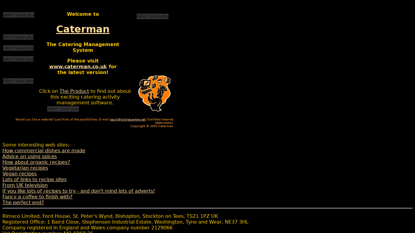 Caterman.org Landing page