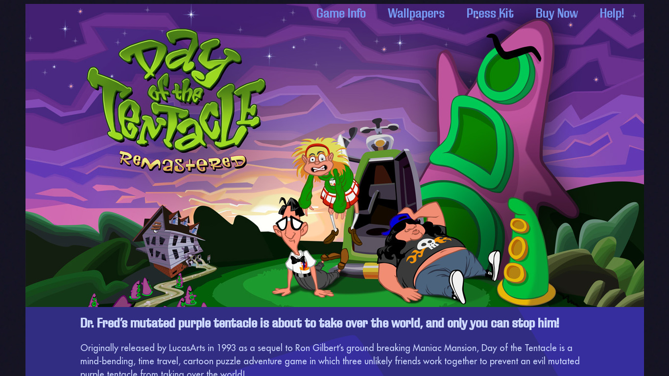 Day of the Tentacle Remastered Landing page