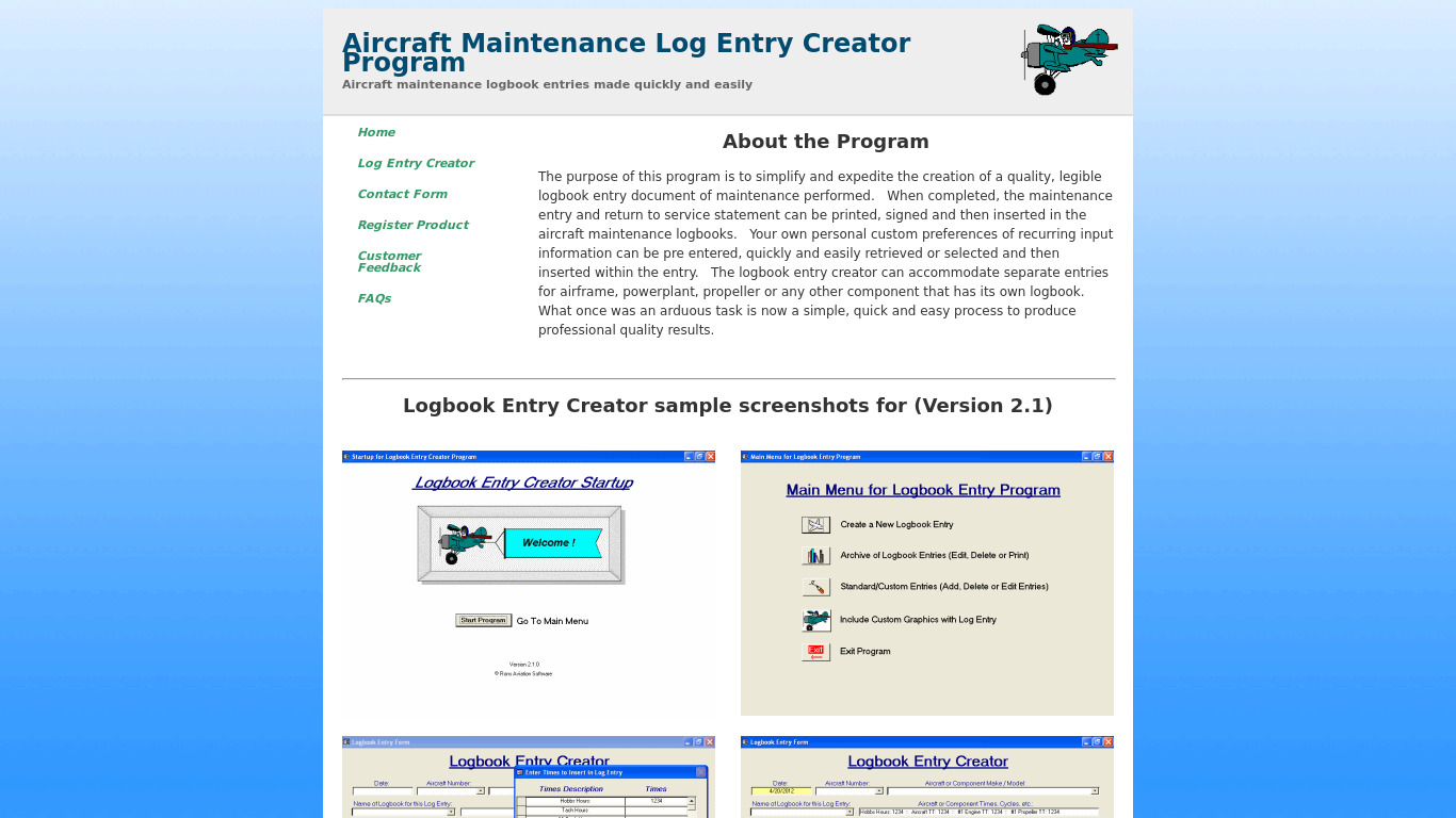 LogEntryCreator Landing page