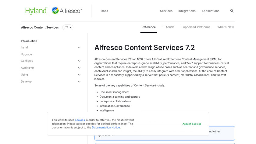 Alfresco One Landing Page