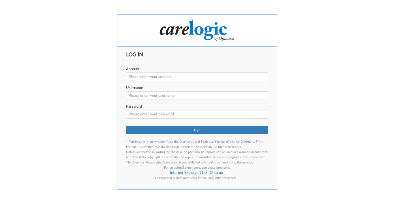 CareLogic Landing page