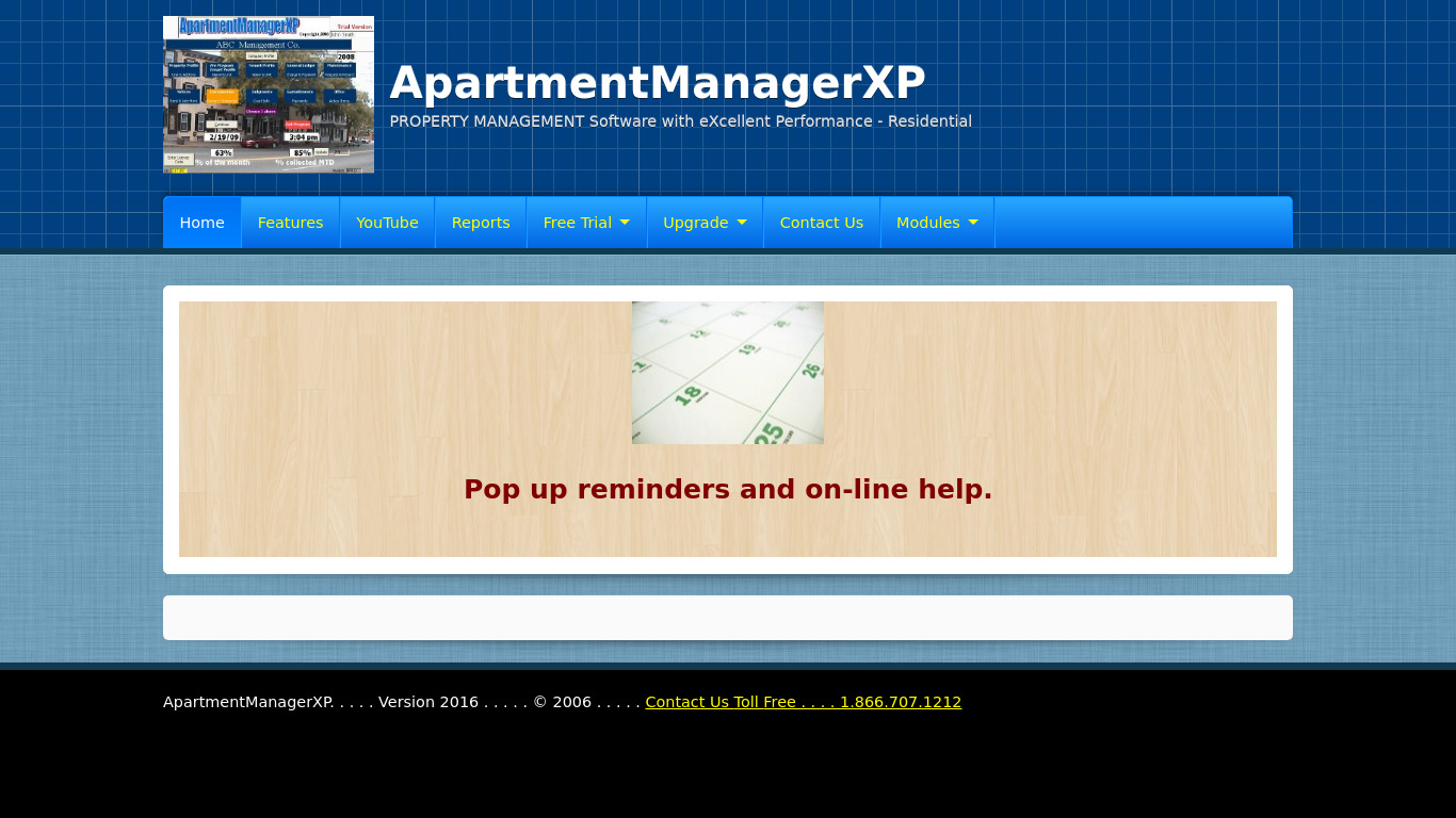Apartment ManagerXP Landing page