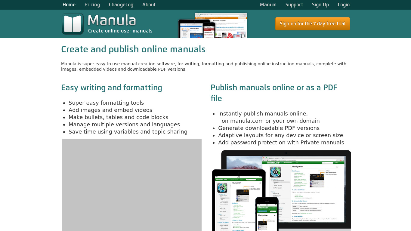 Manula Landing page