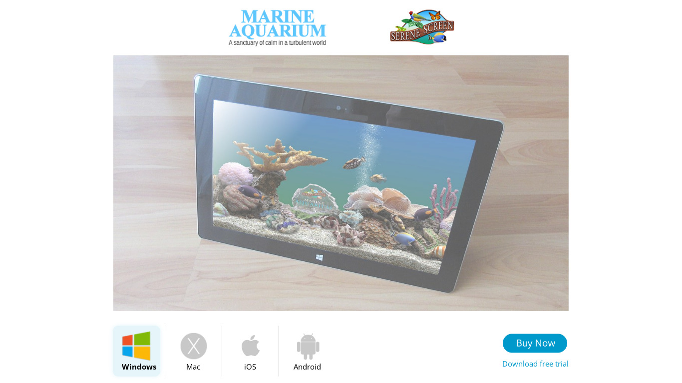 Marine Aquarium Landing page