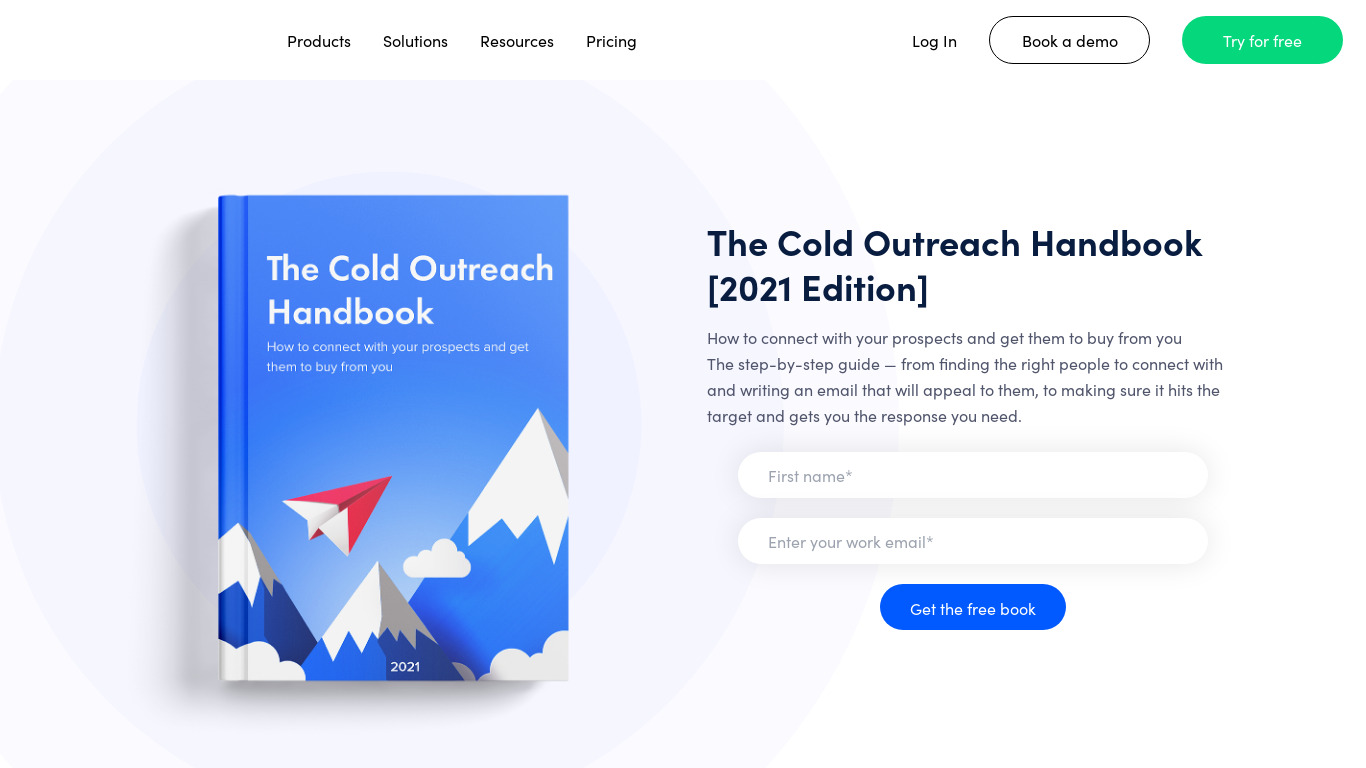 How to Nail Cold Email Ebook Landing page