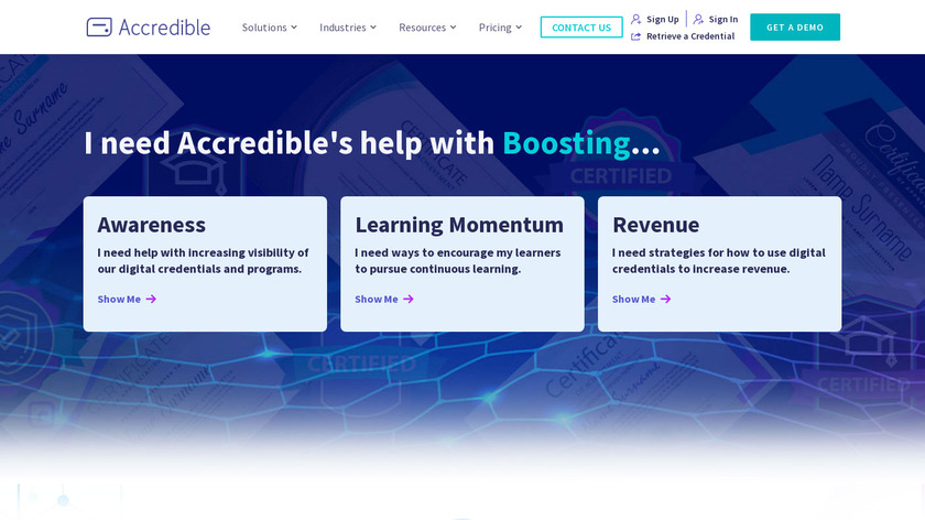 Accredible Landing Page