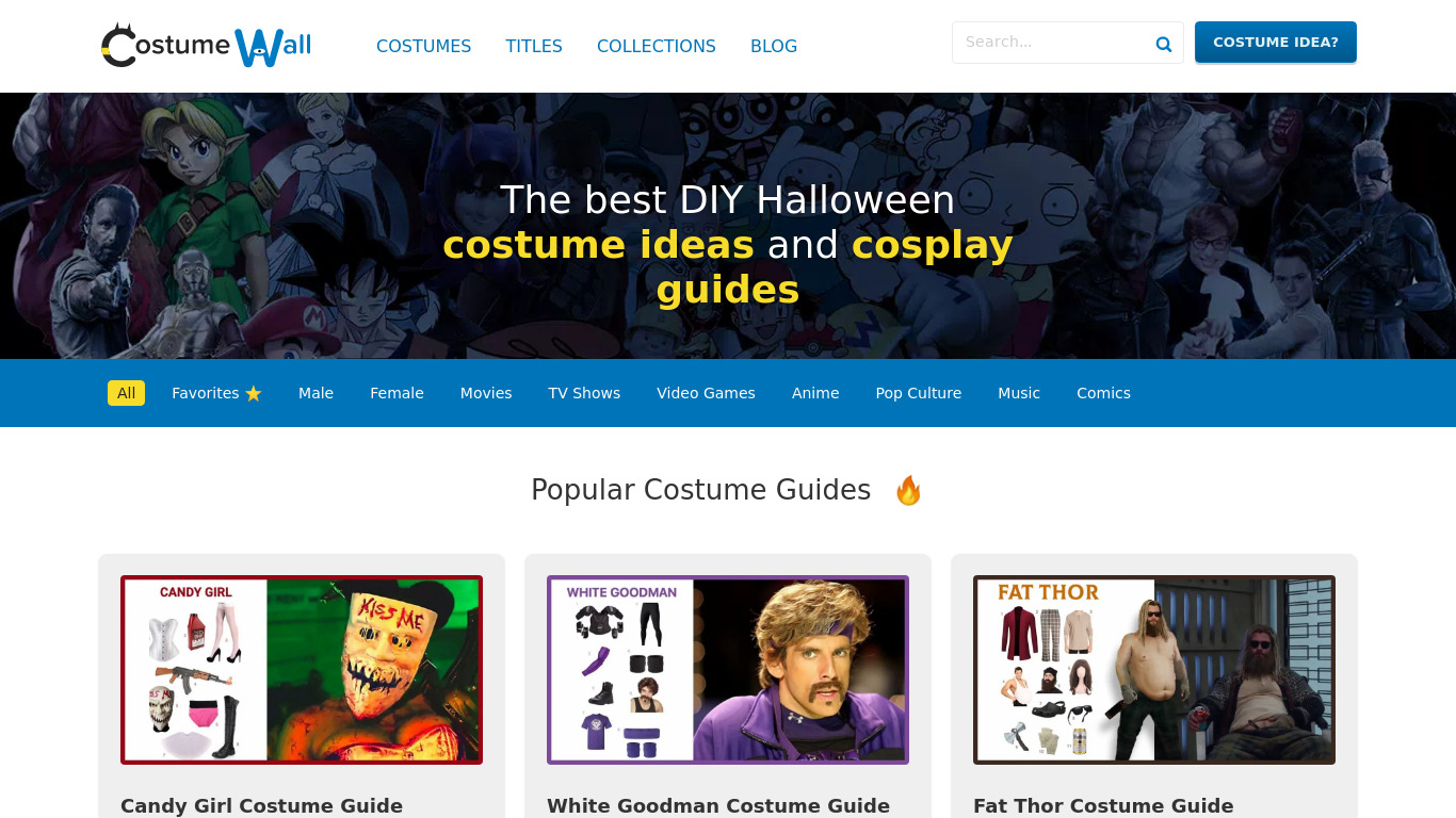Costume Wall Landing page