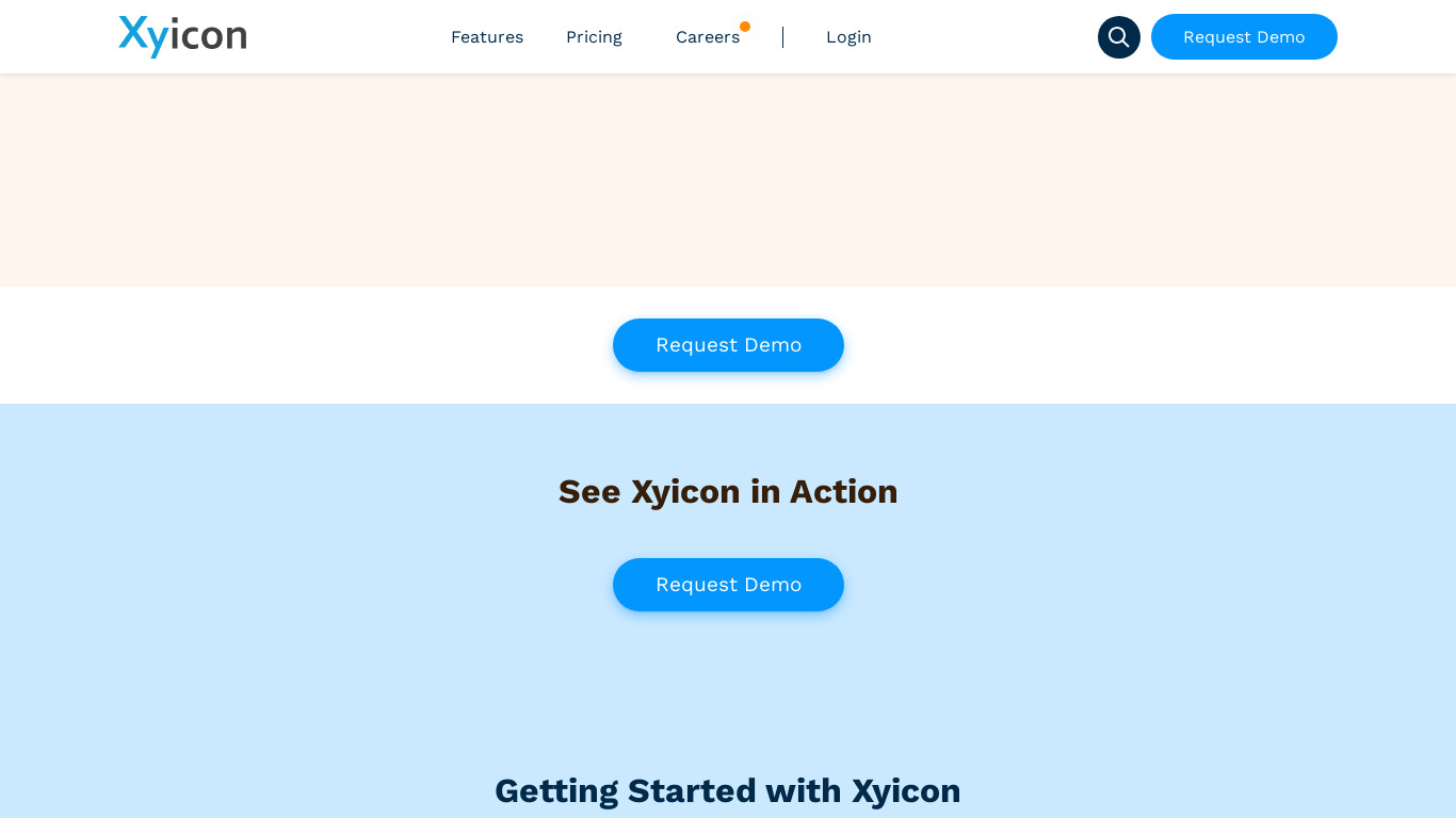 Xyicon Landing page