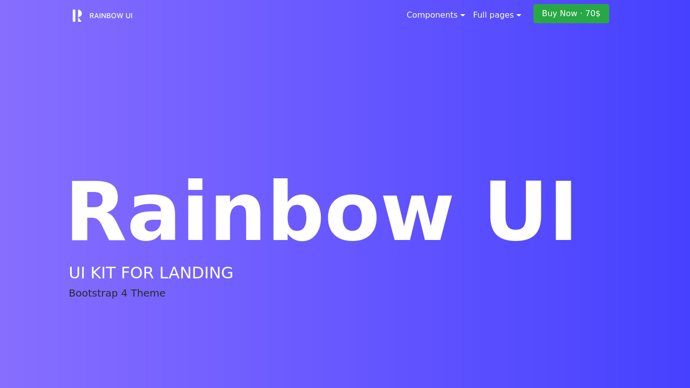 Rainbow UI Kit by EpicPxls Landing page