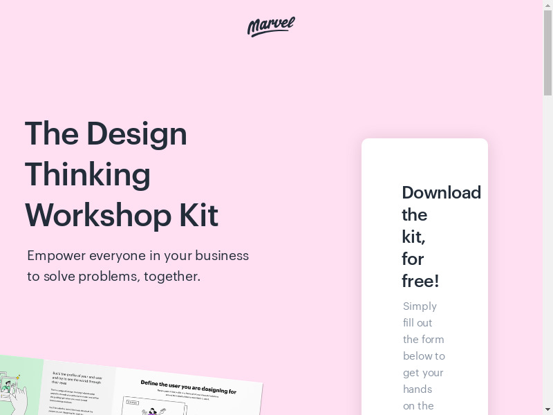 The Design Thinking Workshop Kit Landing page