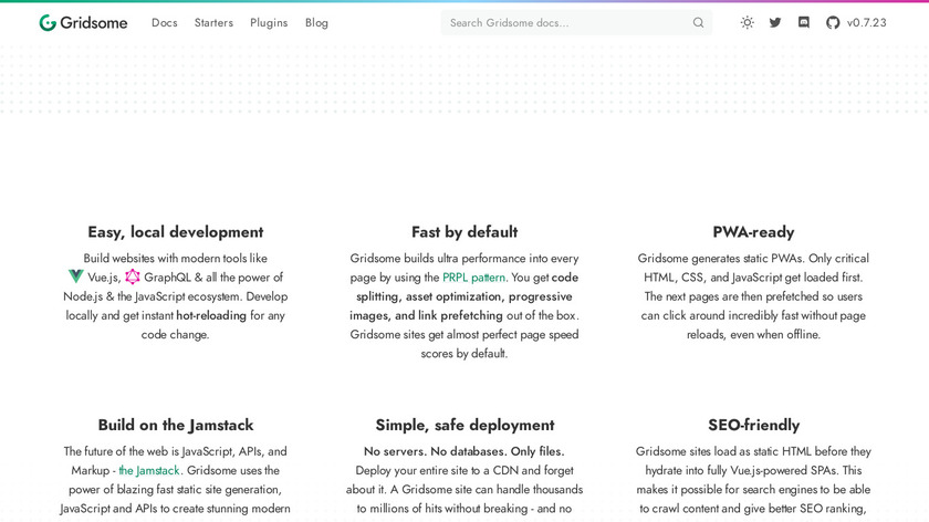 Gridsome Landing Page