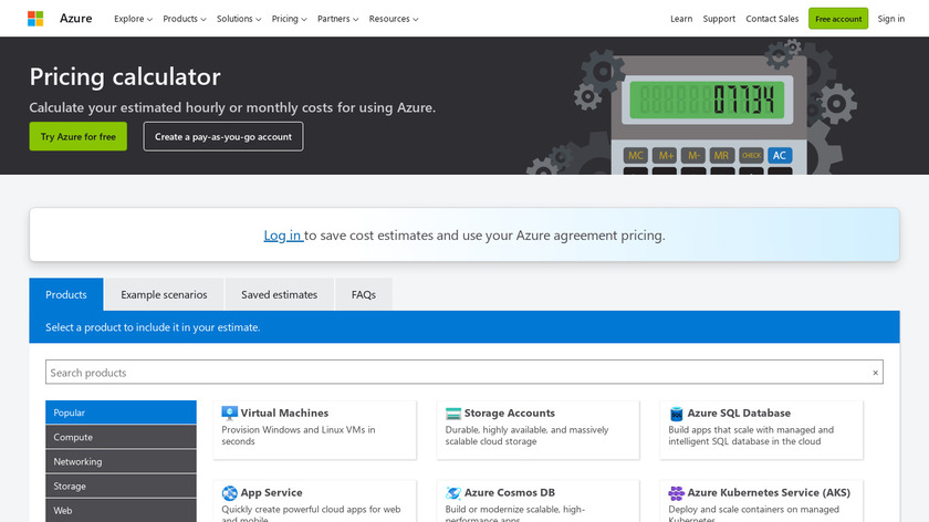 Azure Costs Landing Page