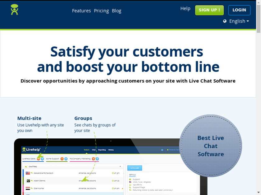 LiveHelp Landing Page