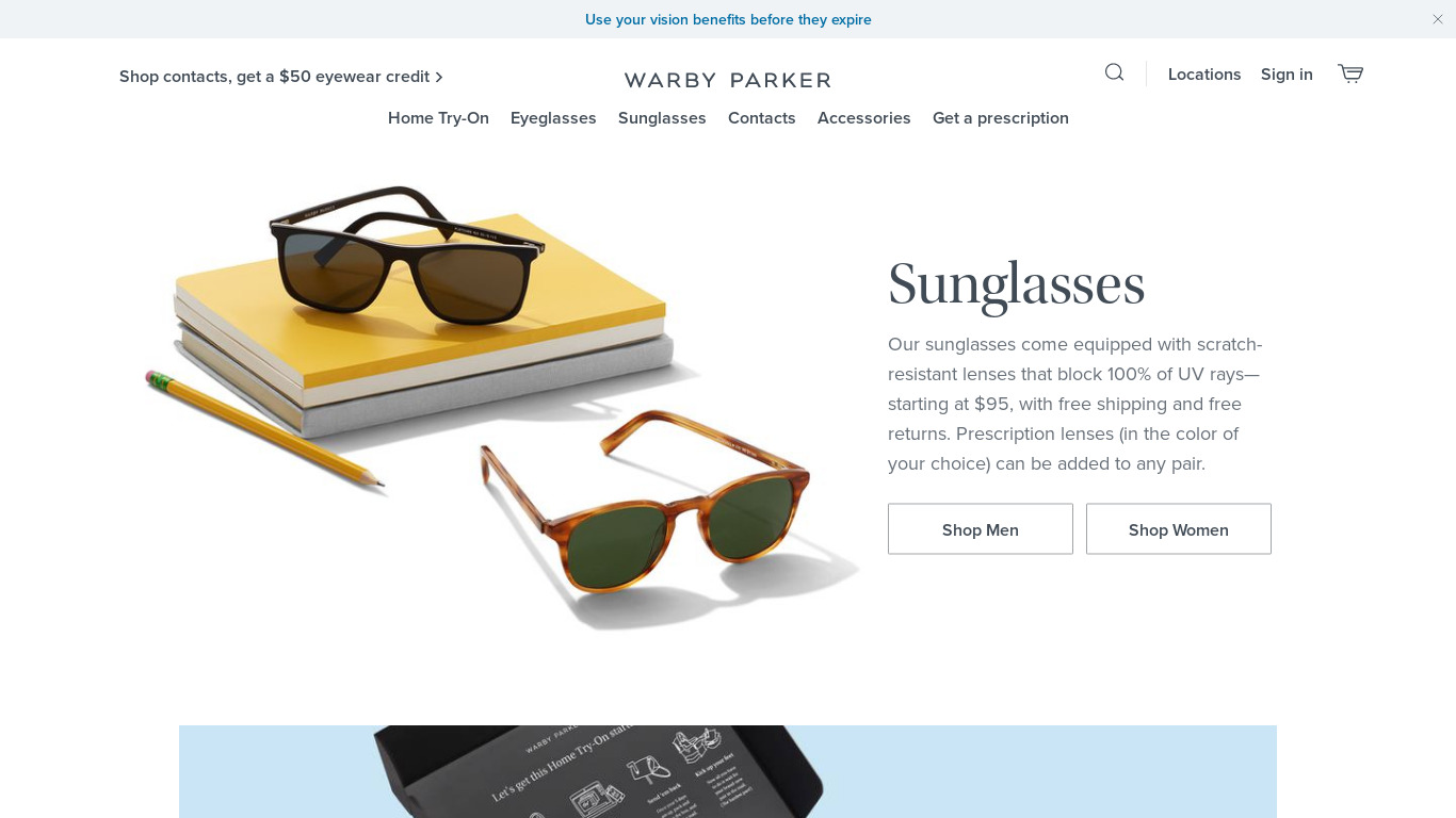 Snapchat x Warby Parker Glasses Landing page