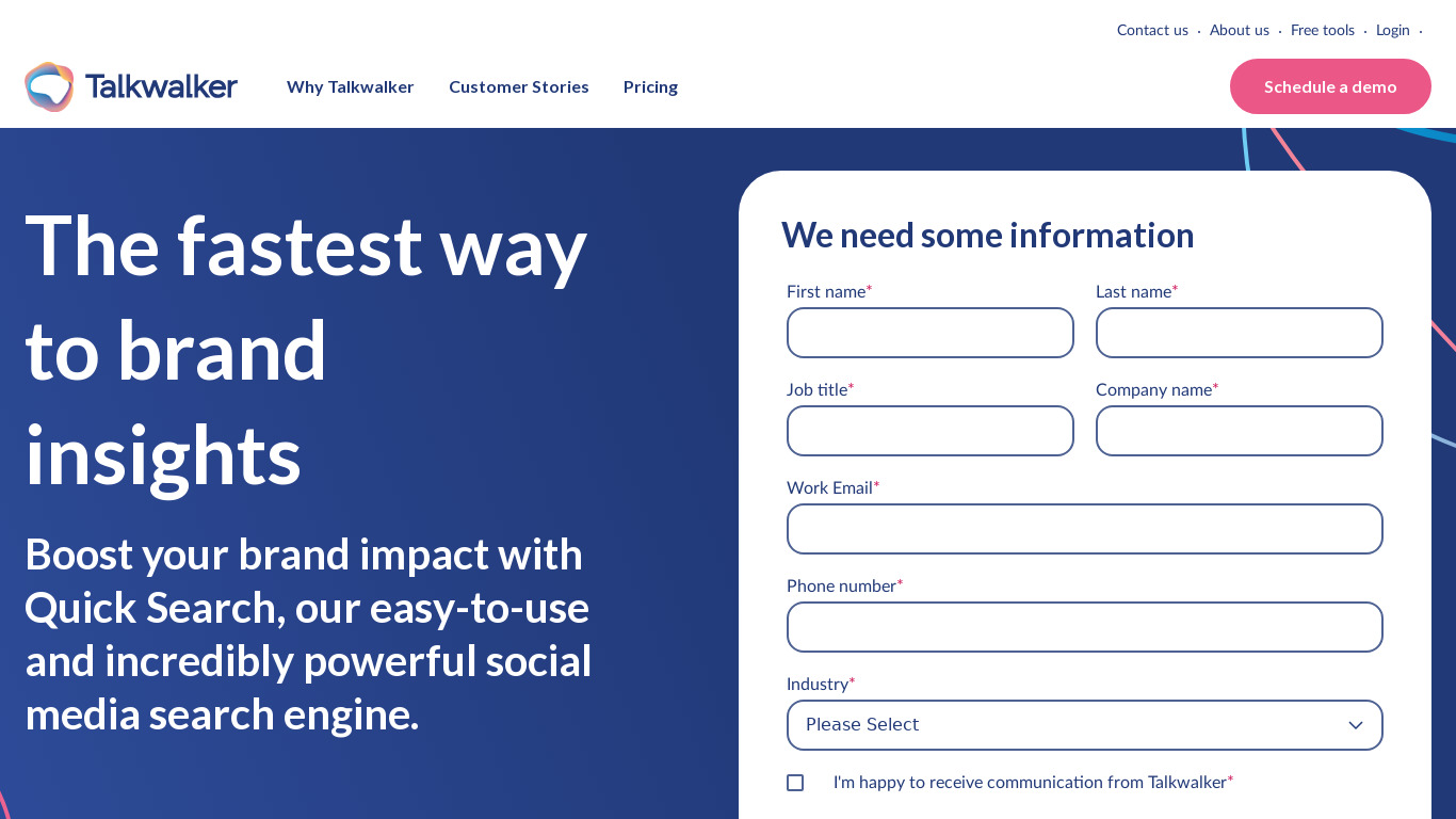 Quick Search Landing page