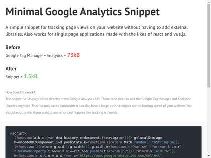 Minimal Google Analytics Snippet image
