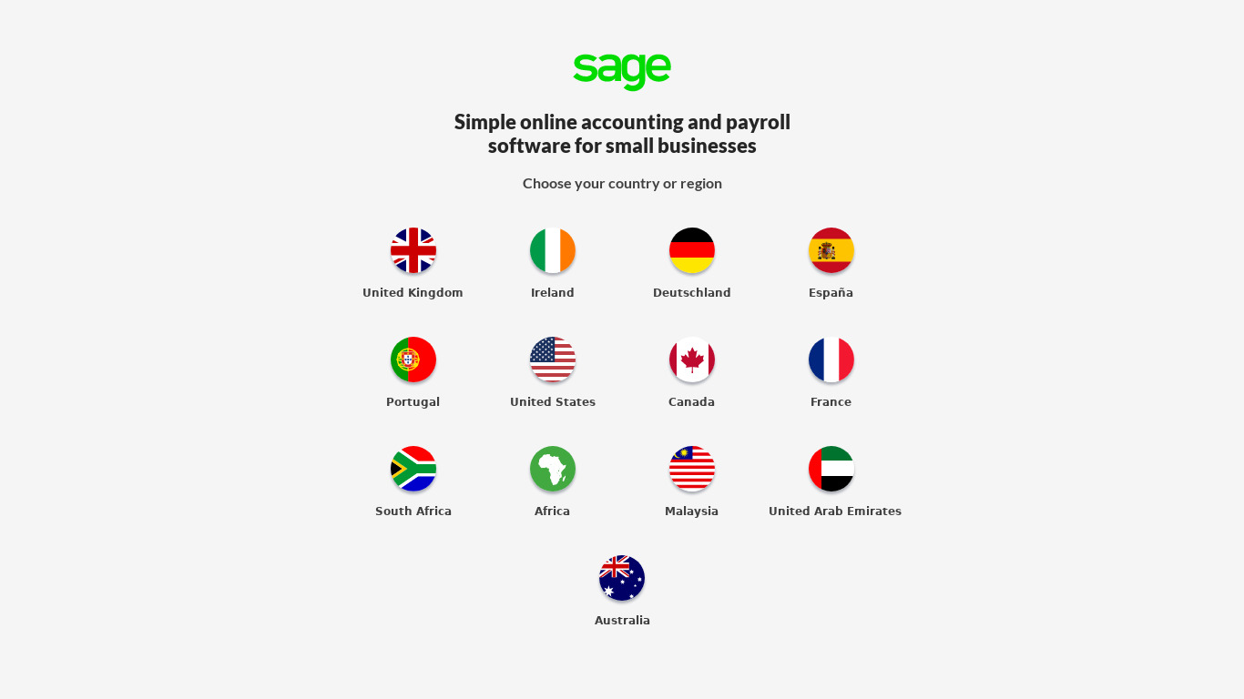 Sage One - U.S. Landing page