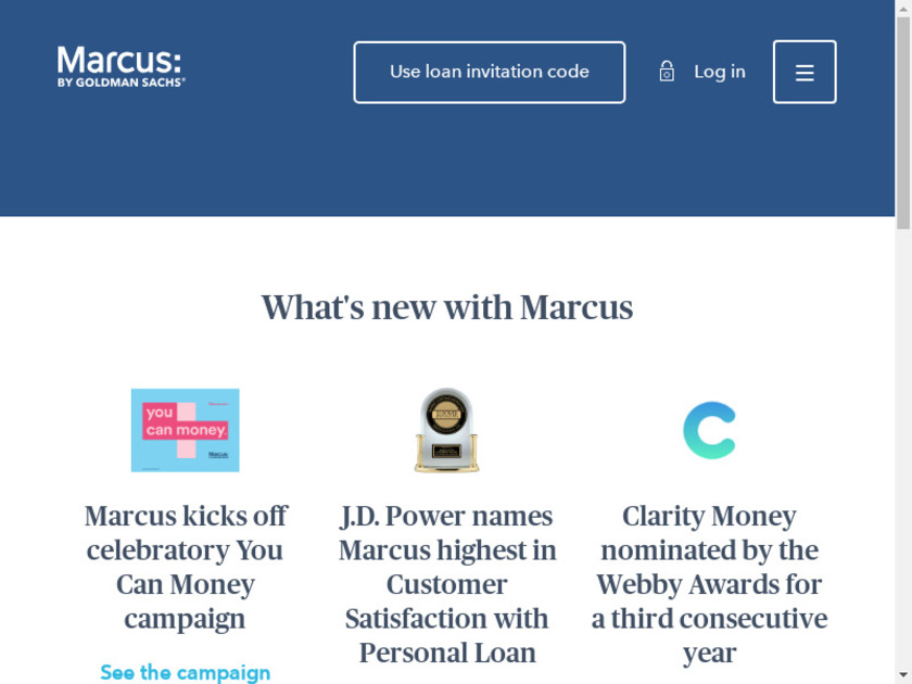 Marcus by Goldman Sachs Landing Page