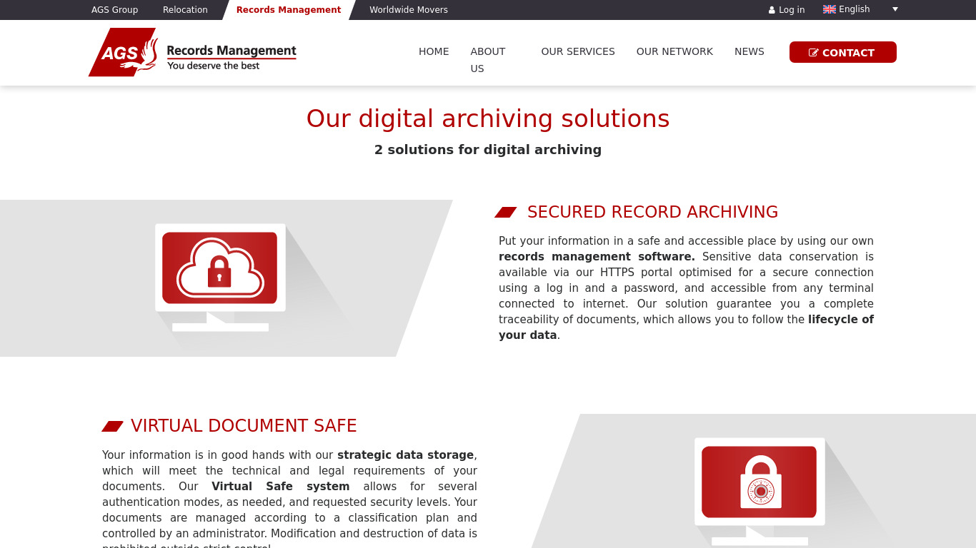 Electronic Archiving Landing page
