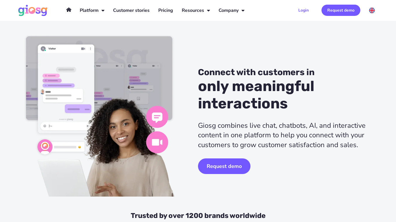 Giosg Landing page