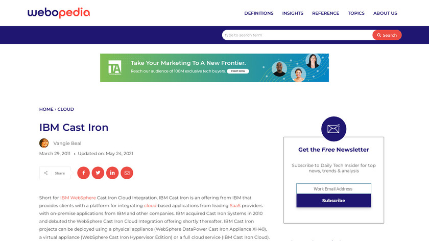 IBM Cast Iron Cloud Integration Landing Page