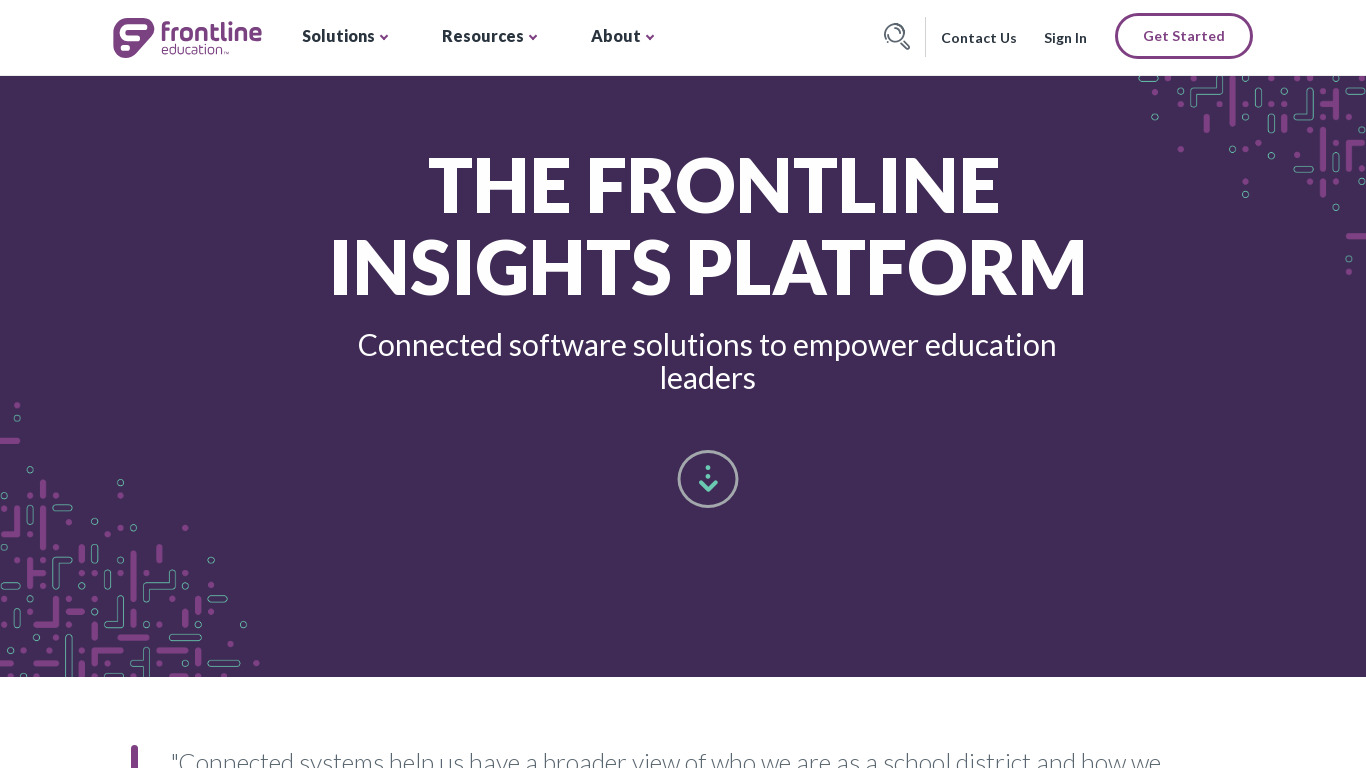 Frontline Insights Platform Landing page