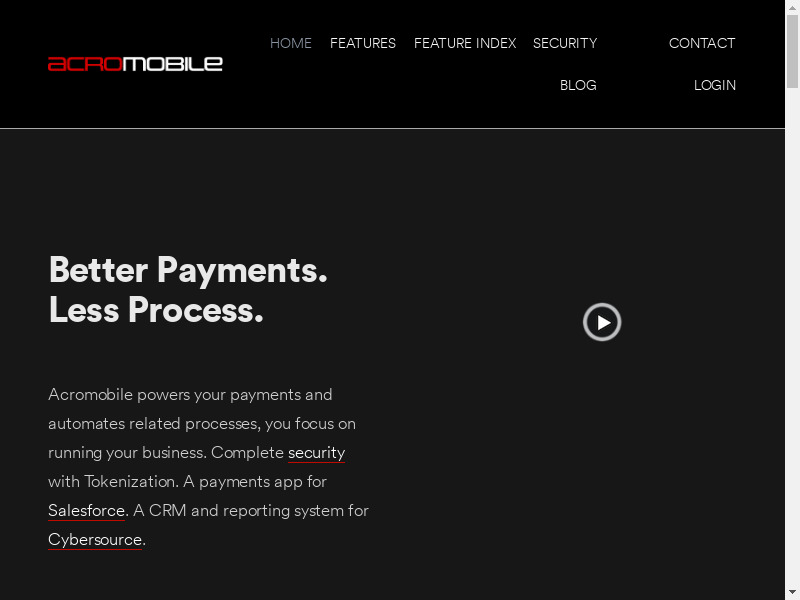 Acromobile Landing page
