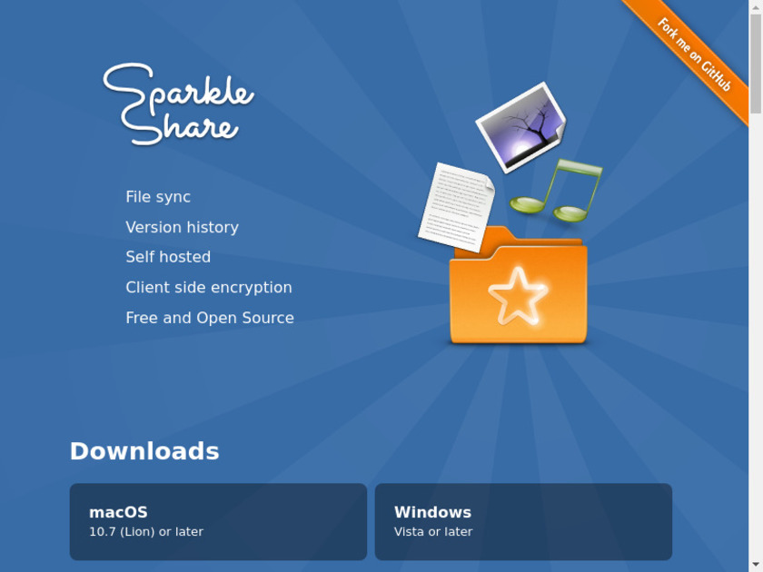 SparkleShare Landing Page