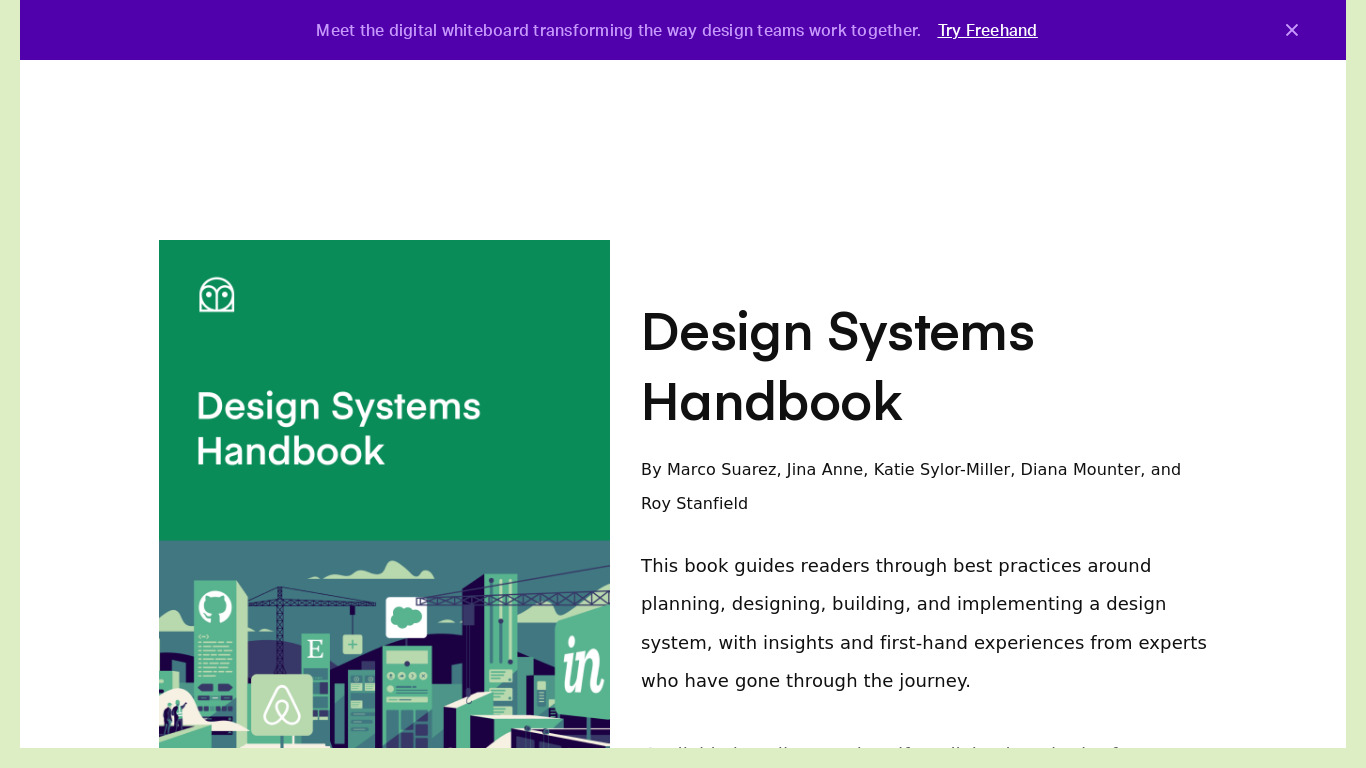 Design Systems Handbook by DesignBetter.Co Landing page