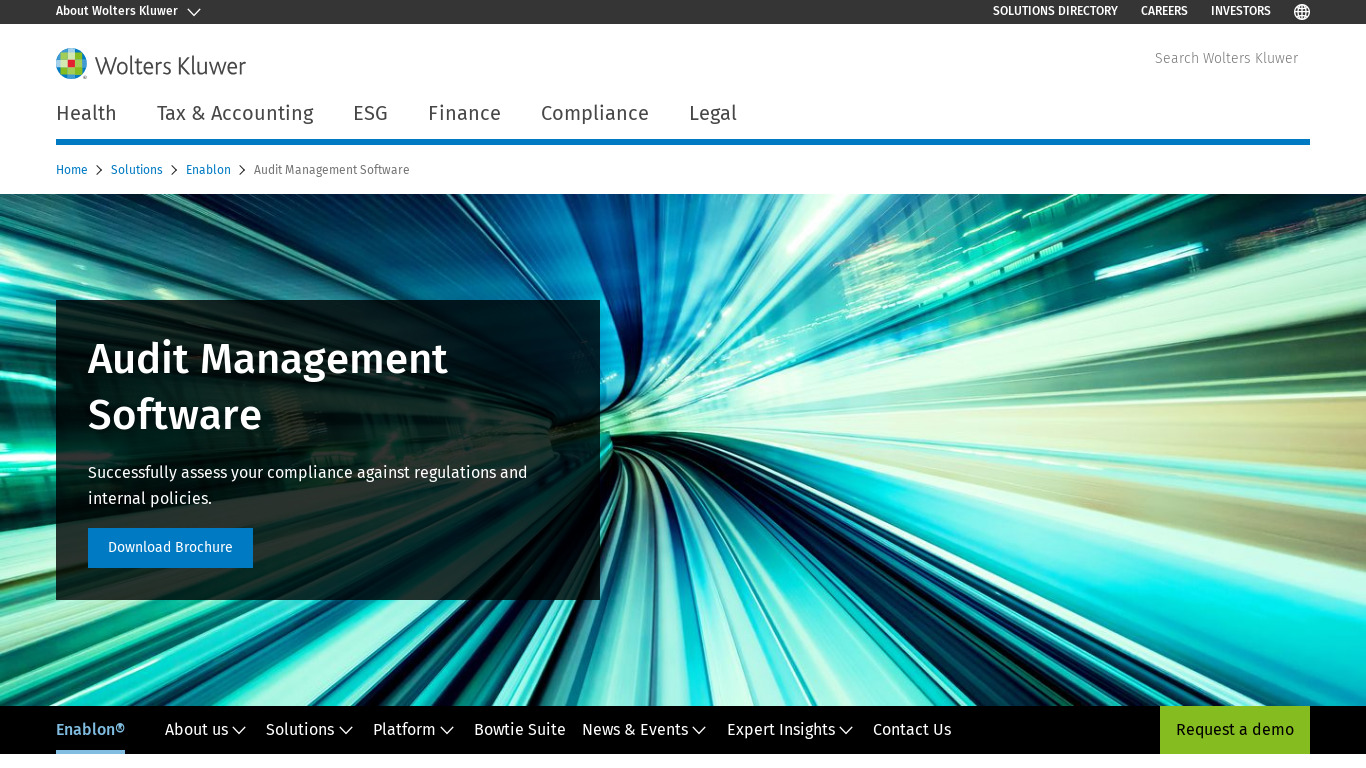 Enablon Audit Management Landing page