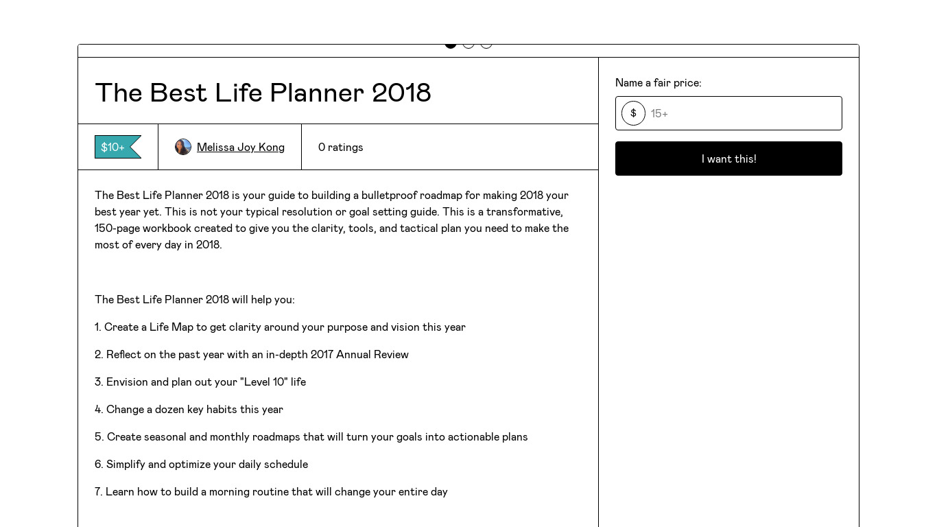 The Best Life Planner 2018 Landing page