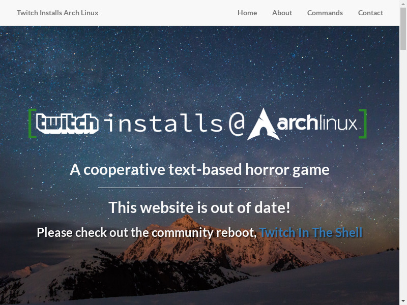 Twitch Installs Arch Linux Landing page