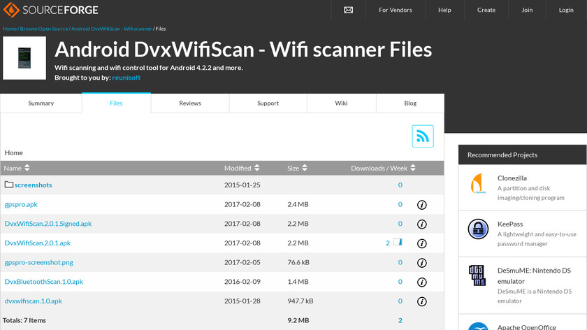Dvx WIFI Scan Landing Page
