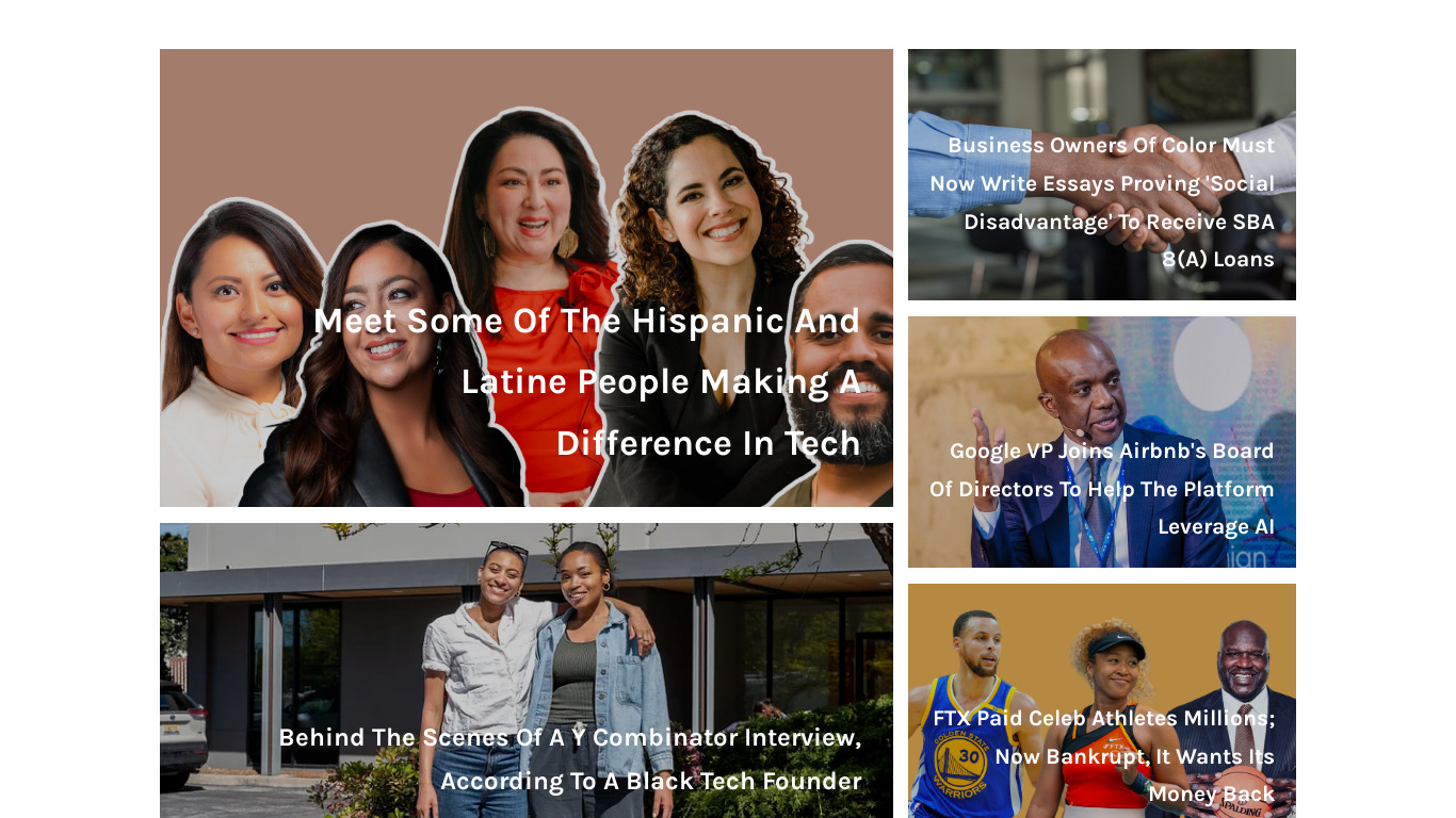 People Of Color In Tech Landing page