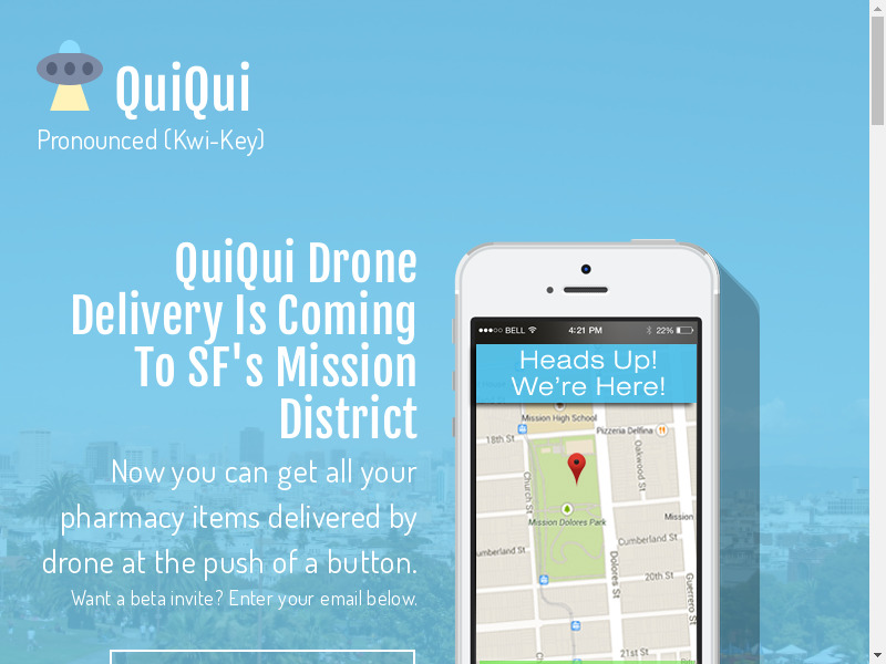 QuiQui Landing page