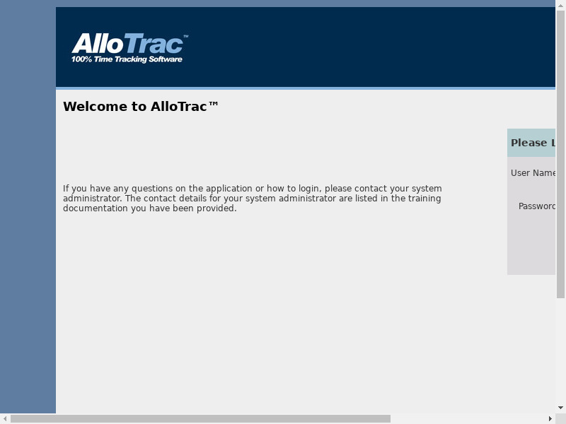 Allotrac Landing page
