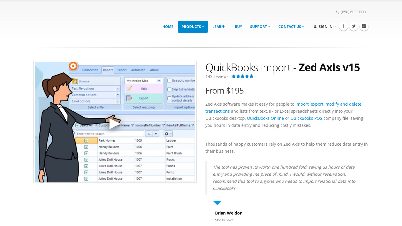 Zed Axis Landing page