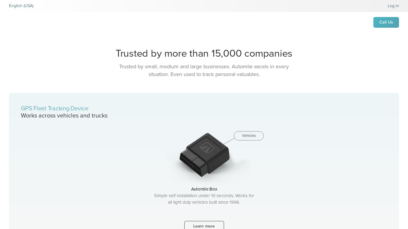 Automile Landing page