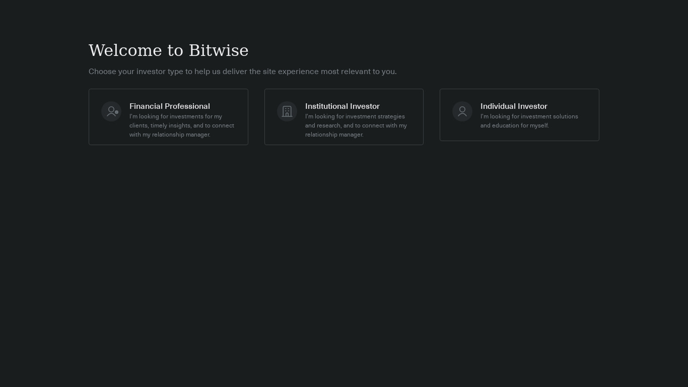 Bitwise Landing page