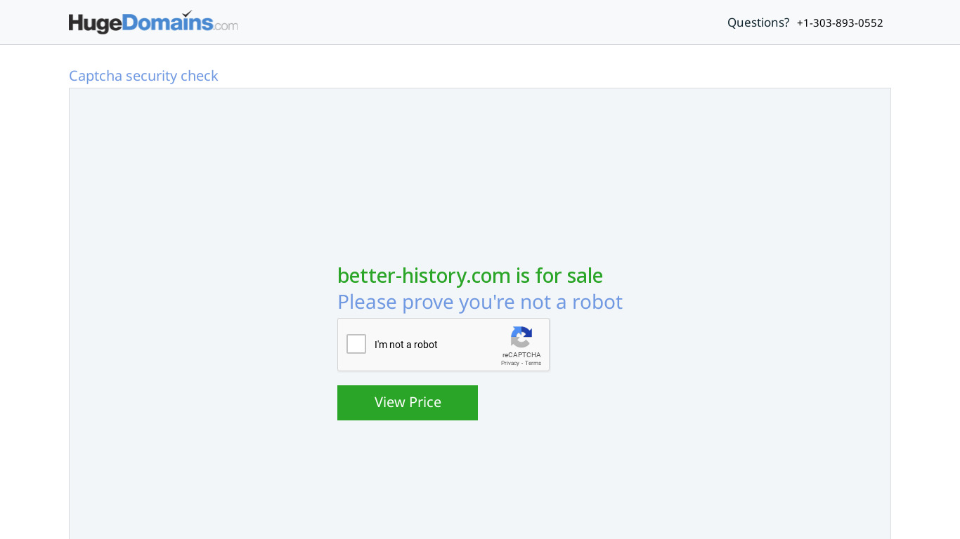 Better History Landing page