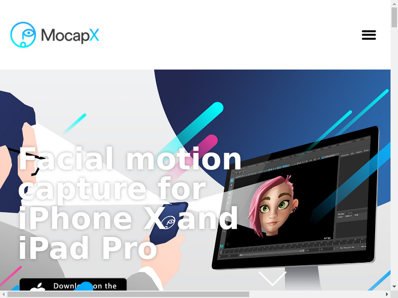 MocapX Landing page