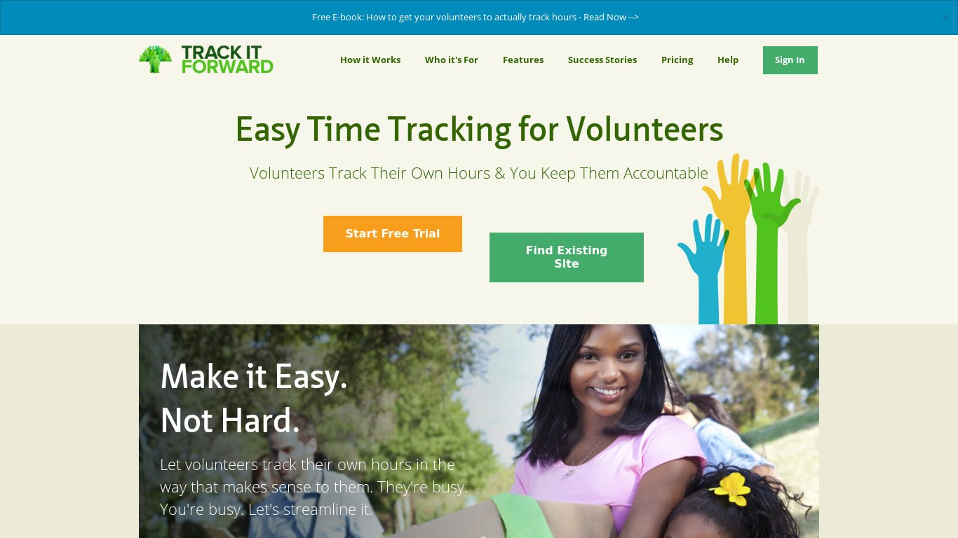 Track It Forward Landing page