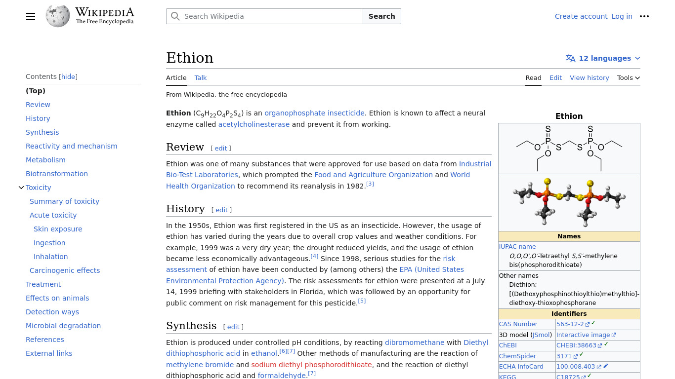 Ethion Landing page