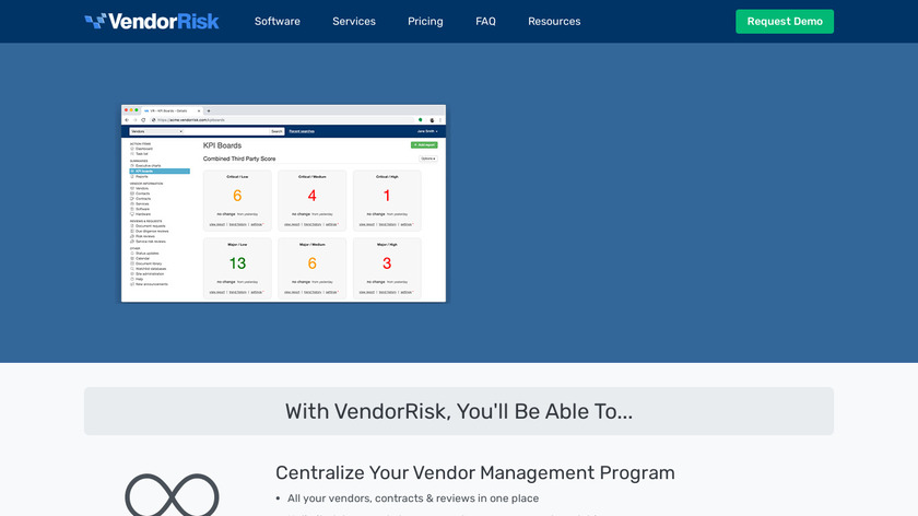VendorRisk Landing Page
