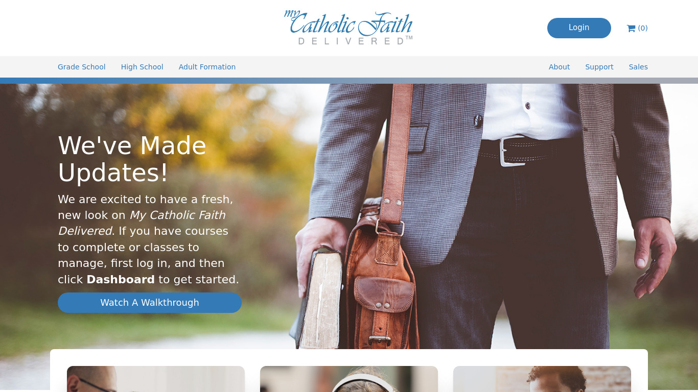 My Catholic Faith Delivered Landing page