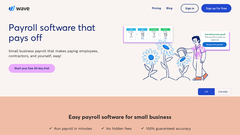 Wave Payroll Landing Page
